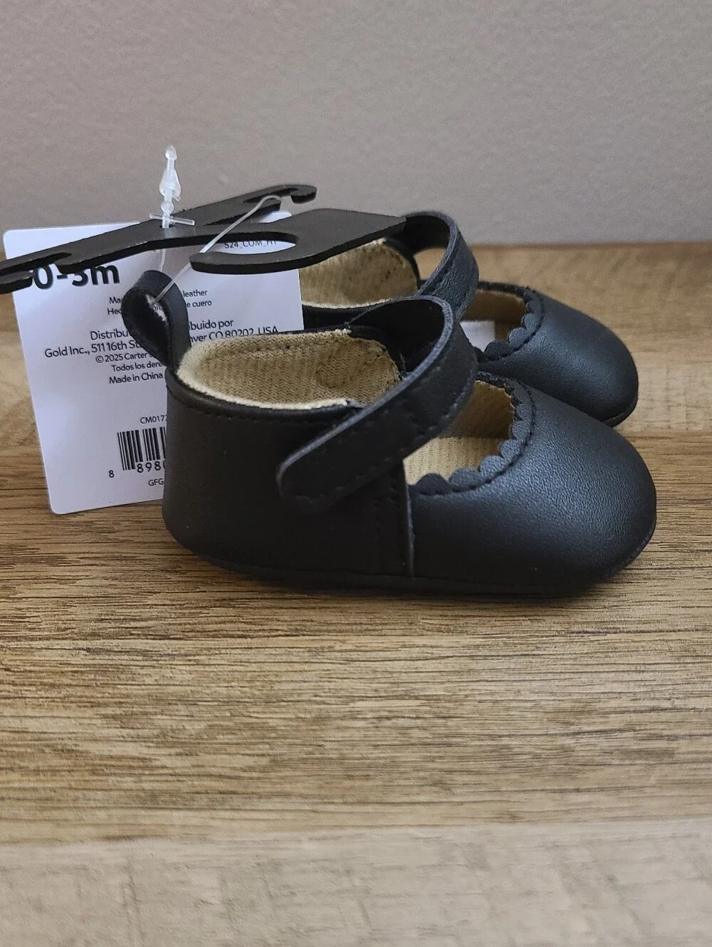 🌟 Carter's Infant Girls Black Mary Jane Shoes Size 0-3 Months